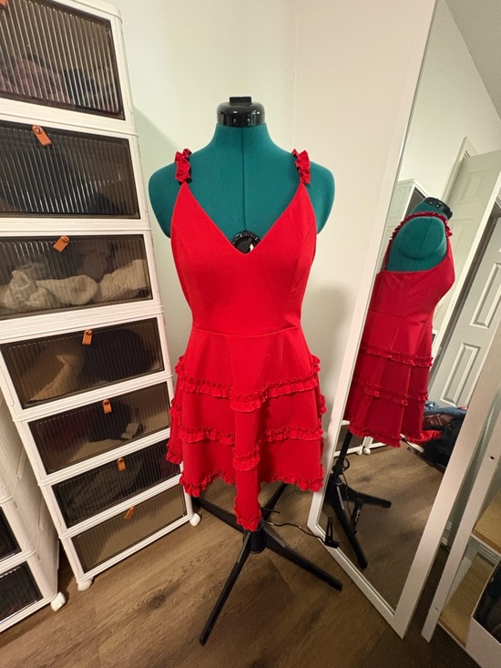 Trixxi Dresses & Skirts - Trixxi Red Ruffled Tiered Mini Dress